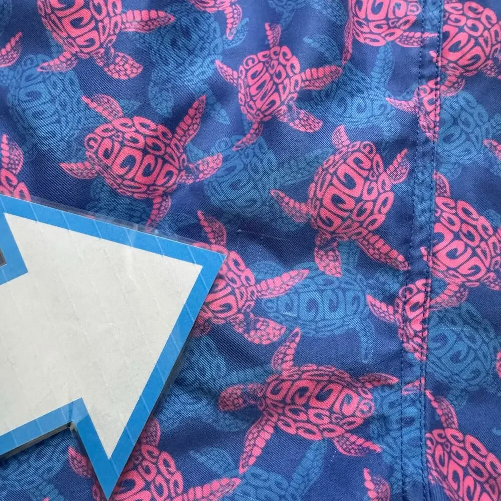 ELEMENTS Retro Neon Turtle Mens Swim Shorts Sz Small Lined Mesh Spain Quick Dry